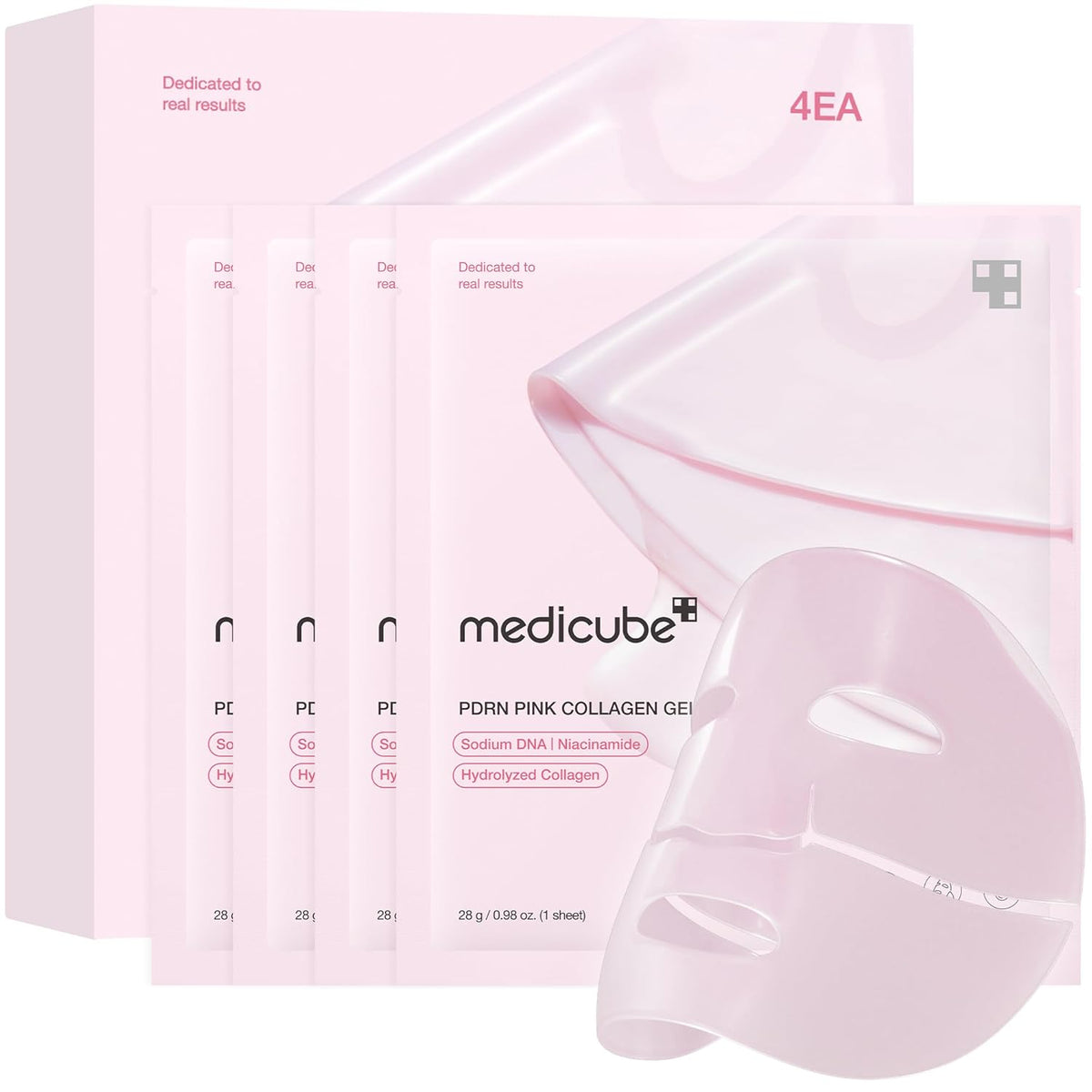 [Medicube] Salmon DNA Pink Collagen Jelly Gel Mask (0.99 oz / 28g × 4ea)