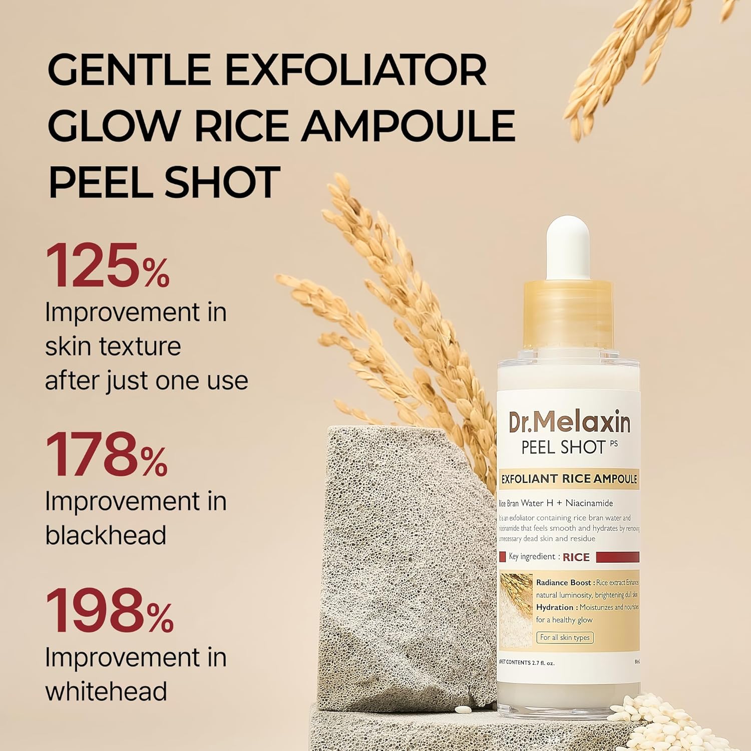 [Dr. Melaxin] Peel Shot Glow White Rice Peeling Ampoule (2.7 fl.oz / 80ml)