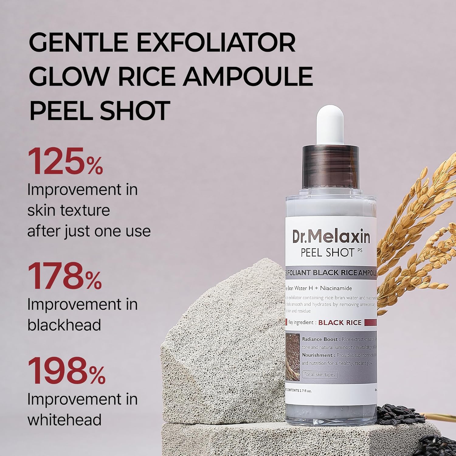 [Dr. Melaxin] Peel Shot Glow Black Rice Peeling Ampoule (2.7 fl.oz / 80ml)