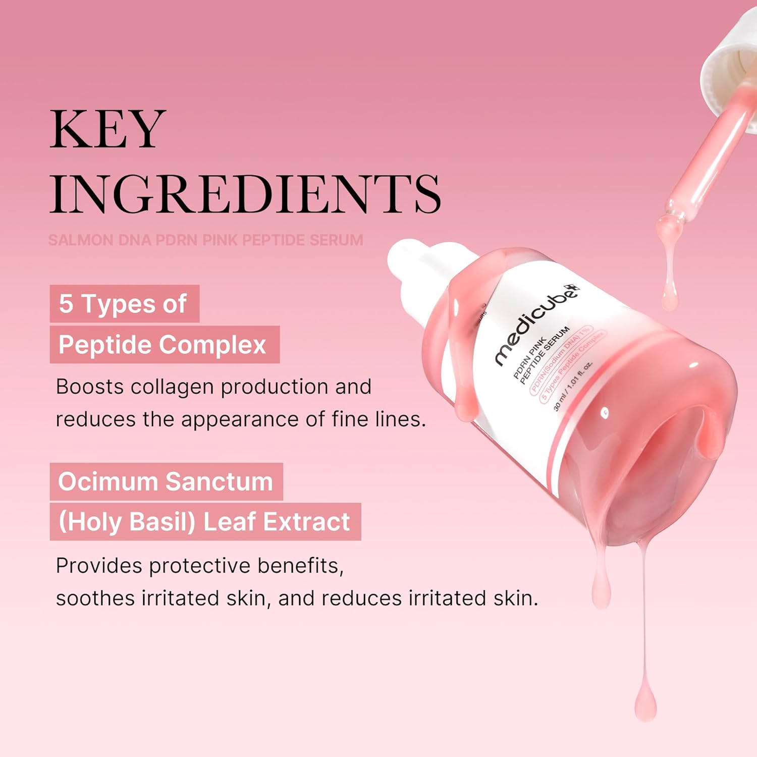 [Medicube] Salmon DNA PDRN Pink Peptide Serum (1.01 fl.oz / 30ml)