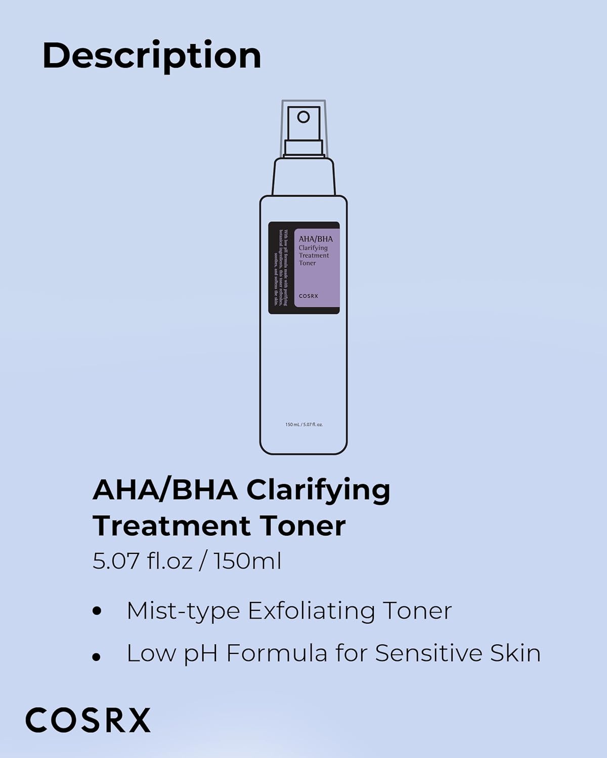 [COSRX] AHA/BHA Clarifying Treatment Toner (5.07 fl.oz / 150ml)