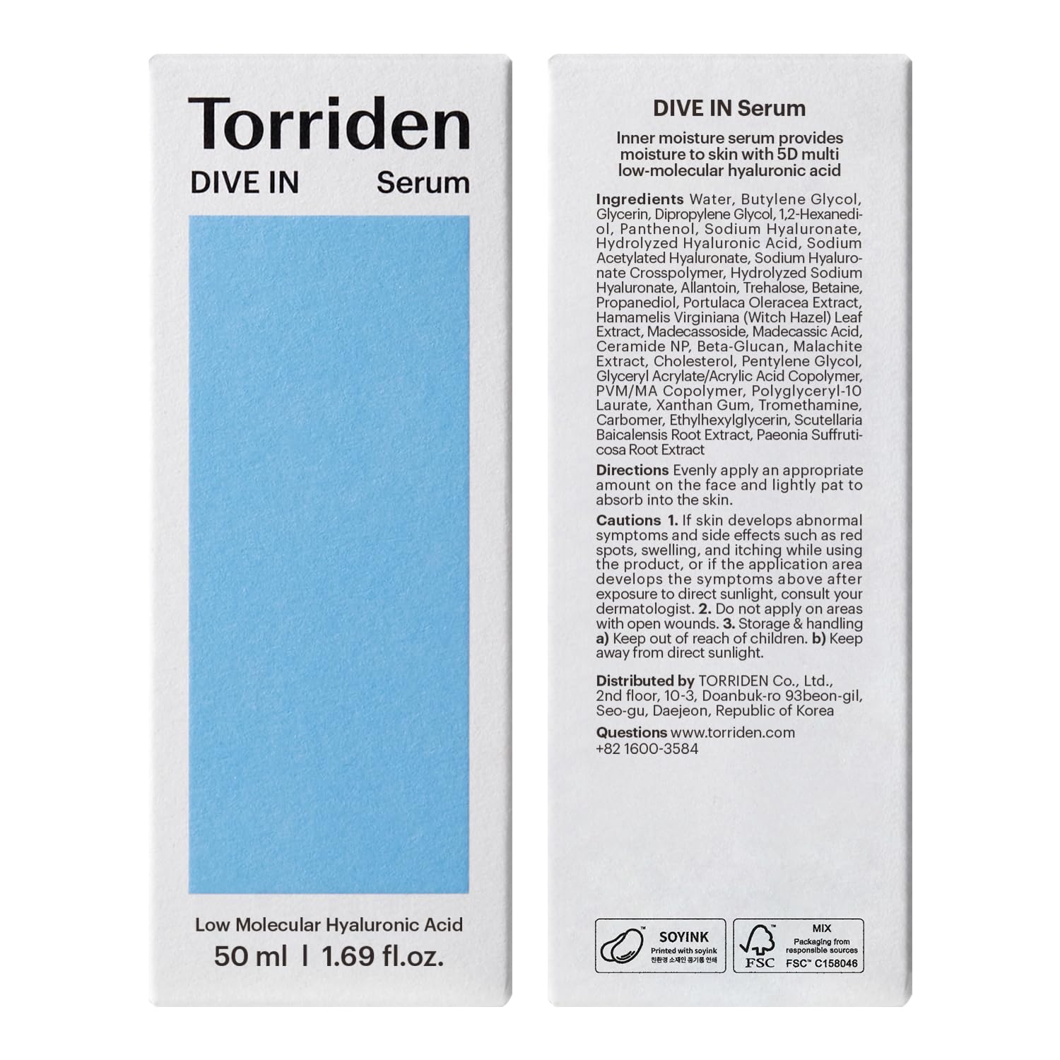 [Torriden] Dive-In Hyaluronic Acid Serum (1.69 fl.oz / 50ml)